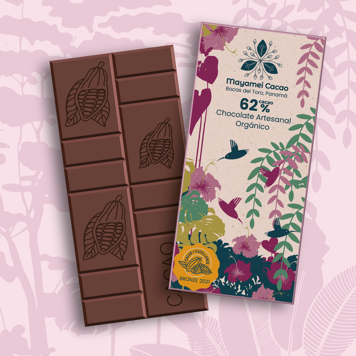 62% Chocolate Bar: Energy, Sweetness, Vitality, and Balance 50g